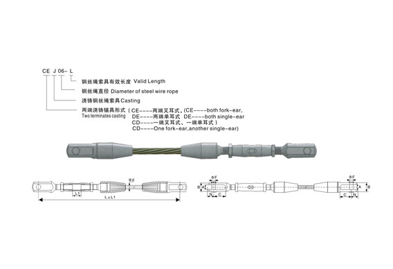 叉耳式調(diào)節(jié)澆鑄索具(YD05D02)